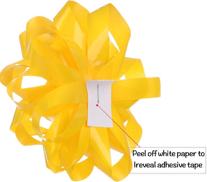 FORBINBO 25 Pcs Gift Bows Assortment - 3 Size Gift Bowsand 1 Crimped Curling Ribbons, Perfect for Christmas, Holiday，Birthdays, Weddings, Baby/Bridal Showers, Party (Yellow) - Image 3